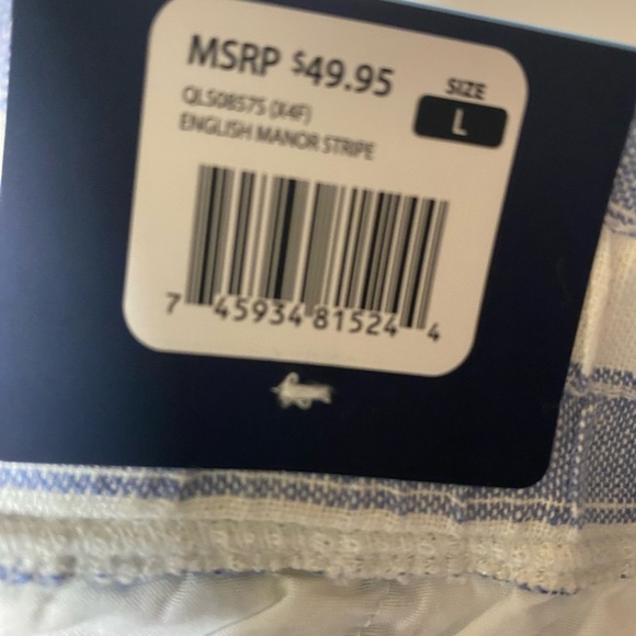 GAP LINEN BLEND STRIPED SHORTS W/ 4” INSEAM - SIZE L - NWT - Picture 4 of 9